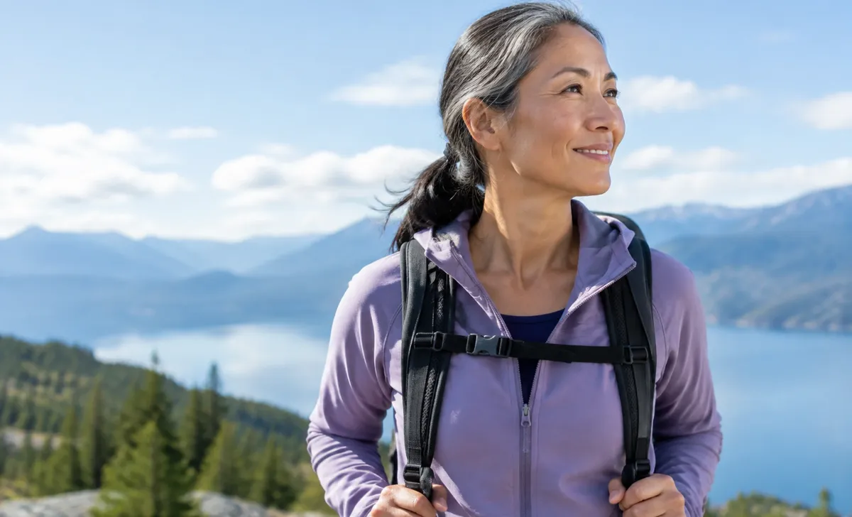 Active adult enjoying time outdoors in natural light, reflecting the cellular defense and vitality support glutathione injections are used for